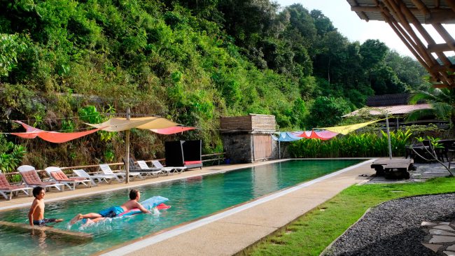 Enjoy common the saltwater pool  right next to your villa